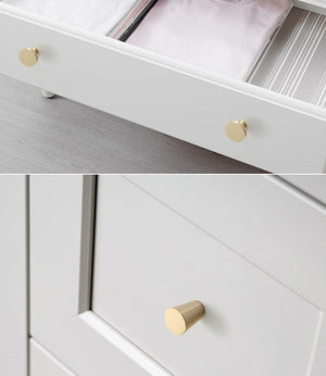 Solid Brass Round Cabinet Pulls & Knobs - Brushed Gold Finish - #4 - 26mm / 1pc