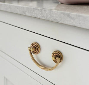 Solid Brass Floral Cabinet Pulls & Knobs - Black Finish Hardware - #2 Br/Rose 162mm / 1pc