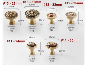 Solid Brass Floral Cabinet Pulls & Knobs - Antique Bronze Finish - #3 - 96mm / 1pc
