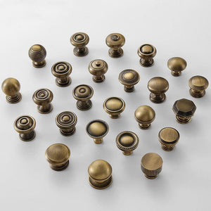Solid Brass Round Cabinet Pulls & Knobs - Aged Bronze Finish - #4 / 1pc
