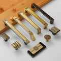 Oriental Style Solid Brass Cabinet Handles Knobs Chinese Pattern Brass Drawer Pulls Gold Black Kitchen Furniture Decor