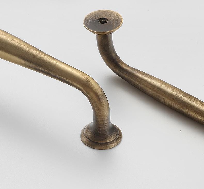 Antique Brass Cabinet Handles Aged Solid Brass Classic Vintage Drawer Bin Cups Pulls Knobs Patina Rustic Colonial Traditional Furniture