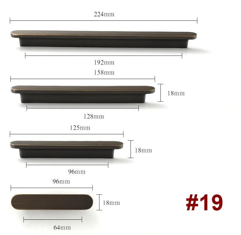 Aged Solid Brass Cabinet Drawer Pulls Knobs Modern Loft & Classic Style Dark Bronze Elegant Handles Matte Finish Kitchen Bedroom Furniture