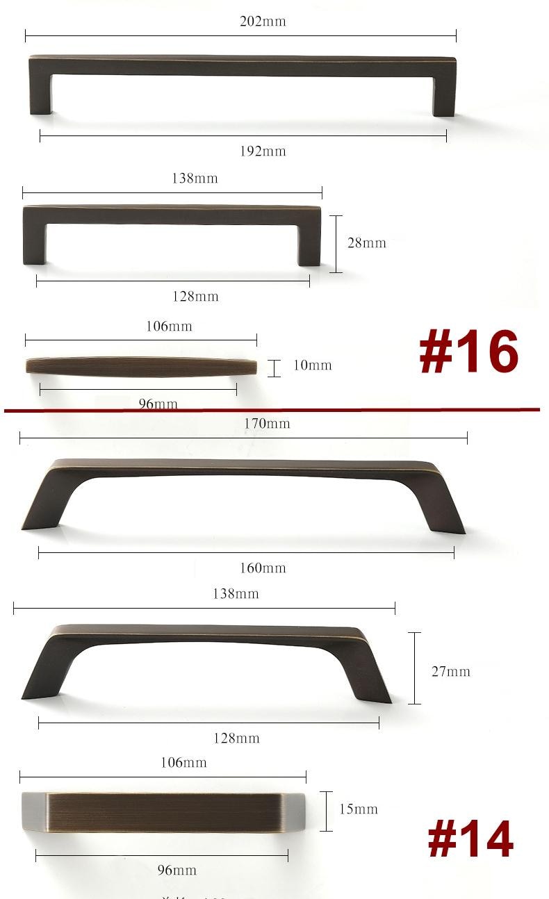 Aged Solid Brass Cabinet Drawer Pulls Knobs Modern Loft & Classic Style Dark Bronze Elegant Handles Matte Finish Kitchen Bedroom Furniture