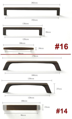 Solid Brass Vintage Cabinet Pulls & Knobs - Dark Bronze Finish - #5 / 1pc