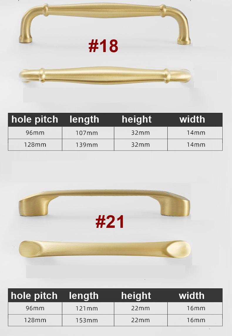 Matte Gold Cabinet Knobs & Pulls Solid Brass Modern Neo-Classic Handles Kitchen Cupboard Dresser Wardrobe Closet Bathroom Luxury Home Decor