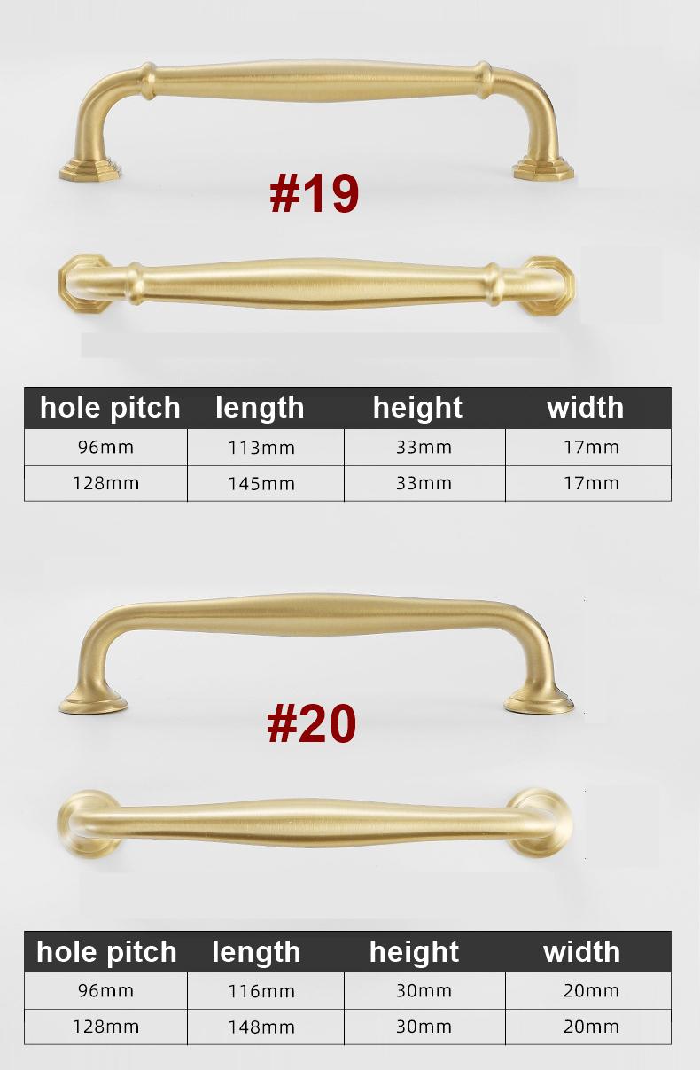 Matte Gold Cabinet Knobs & Pulls Solid Brass Modern Neo-Classic Handles Kitchen Cupboard Dresser Wardrobe Closet Bathroom Luxury Home Decor