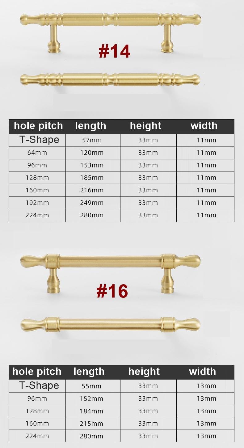 Matte Gold Cabinet Knobs & Pulls Solid Brass Modern Neo-Classic Handles Kitchen Cupboard Dresser Wardrobe Closet Bathroom Luxury Home Decor