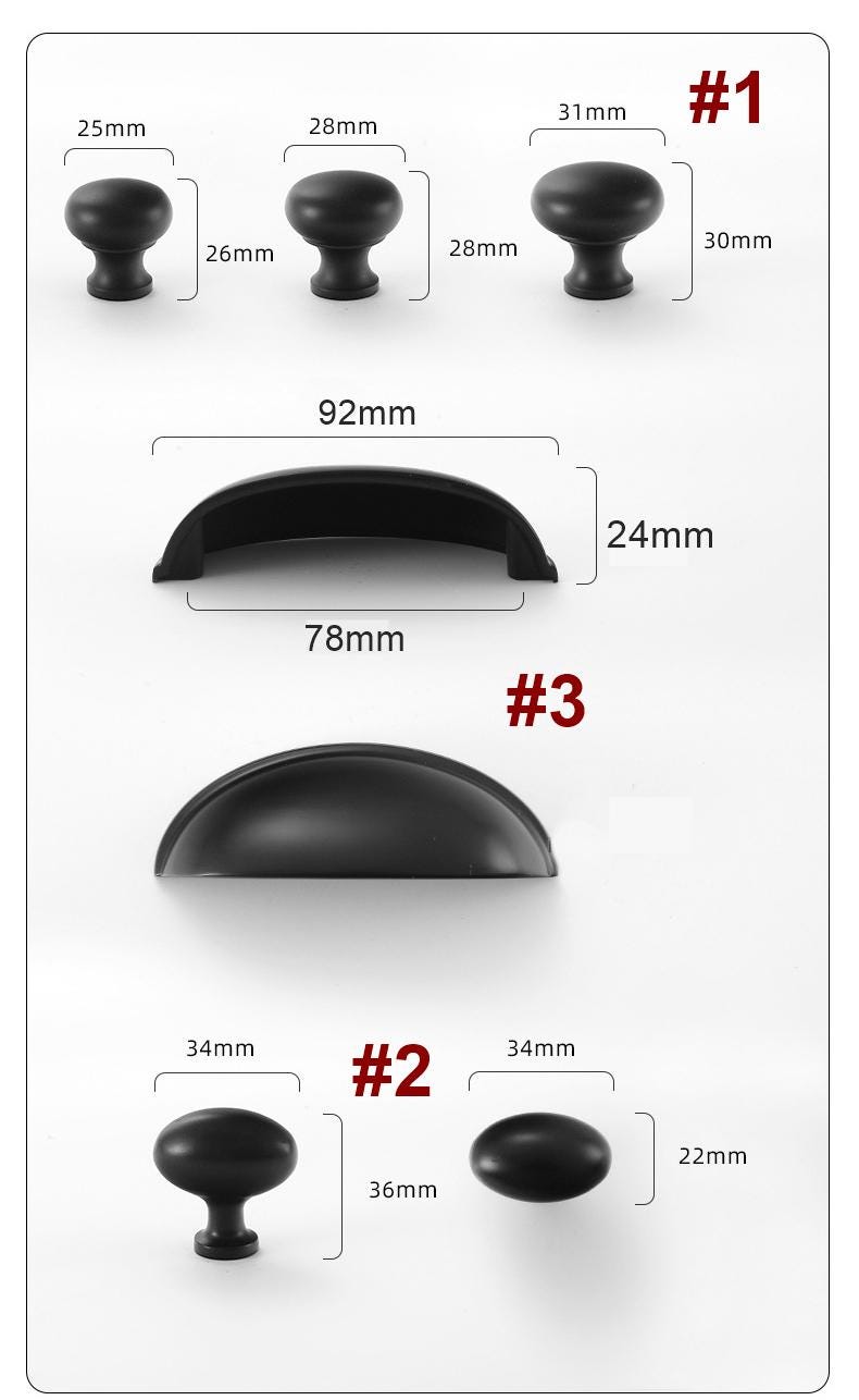 Cup Bin Drawer Pulls & Knobs Black Chrome Solid Brass Modern Minimalist Classic Industrial Kitchen Cabinet Handles Dresser Furniture Upgrade