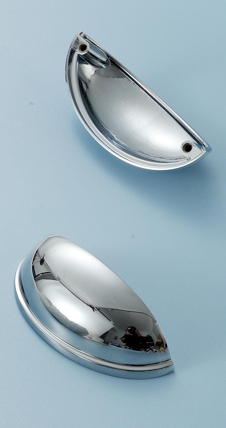 Solid Brass Round Cabinet Cup Pulls - Chrome Finish for Wardrobes - #1 Gold 25mm / 1pc