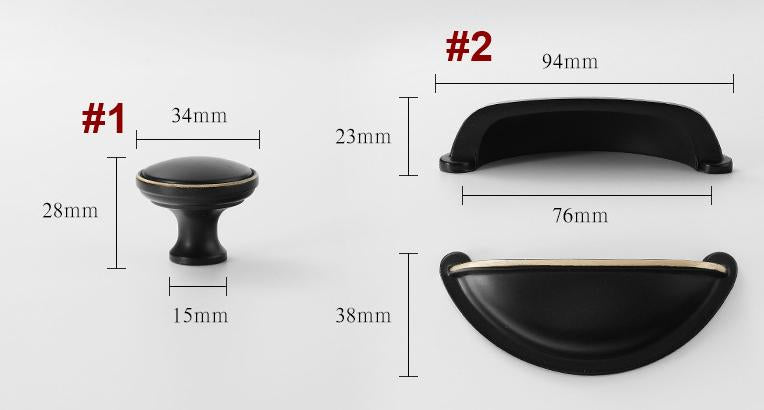 Solid Brass Round Cabinet Cup Pulls - Brushed Gold Finish Hardware - #1 Coffee / 1pc