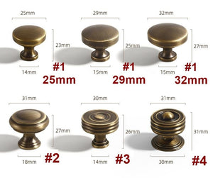 Solid Brass Cabinet Cup Pulls - Antique Bronze Finish for Cabinets - #1 - 32mm / 1pc
