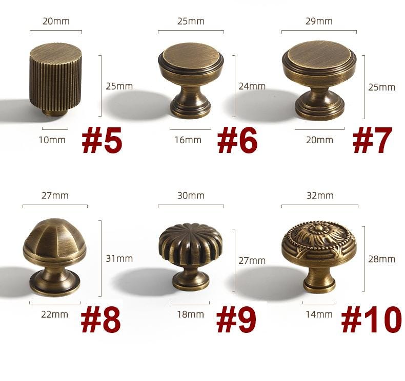 Solid Brass Cabinet Cup Pulls - Antique Bronze Finish for Cabinets - #2 / 1pc