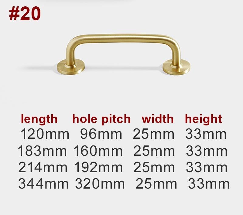Brushed Solid Brass Handles Knobs Cupboard Kitchen Cup Drawer Bin Pulls Cabinet Door Furniture Decor Hardware Wholesale Bulk