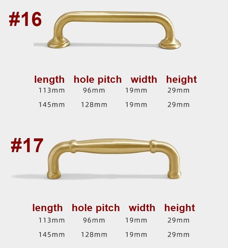 Brushed Solid Brass Handles Knobs Cupboard Kitchen Cup Drawer Bin Pulls Cabinet Door Furniture Decor Hardware Wholesale Bulk