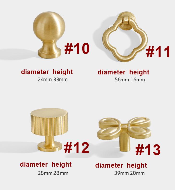 Brushed Solid Brass Handles Knobs Cupboard Kitchen Cup Drawer Bin Pulls Cabinet Door Furniture Decor Hardware Wholesale Bulk