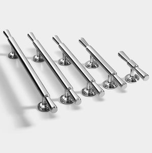 Solid Brass Cabinet Cup Pulls - Silver Finish Decorative Hardware - #6 / 1pc