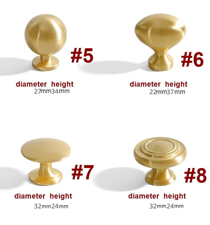 Brushed Solid Brass Handles Knobs Cupboard Kitchen Cup Drawer Bin Pulls Cabinet Door Furniture Decor Hardware Wholesale Bulk