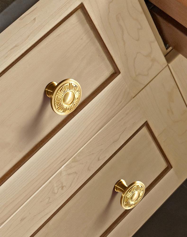 Brushed Solid Brass Handles Knobs Cupboard Kitchen Cup Drawer Bin Pulls Cabinet Door Furniture Decor Hardware Wholesale Bulk