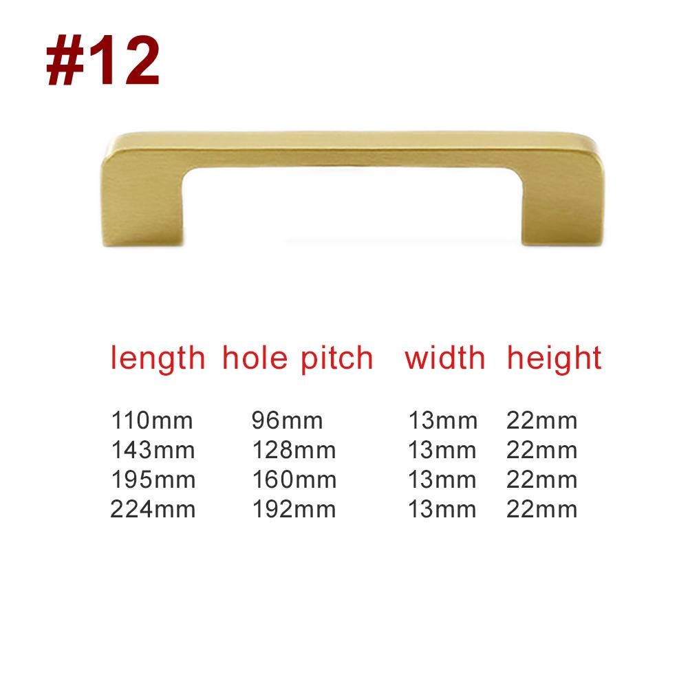 Brushed Solid Brass Handles Knobs Cupboard Kitchen Cup Drawer Bin Pulls Cabinet Door Furniture Decor Hardware Wholesale Bulk
