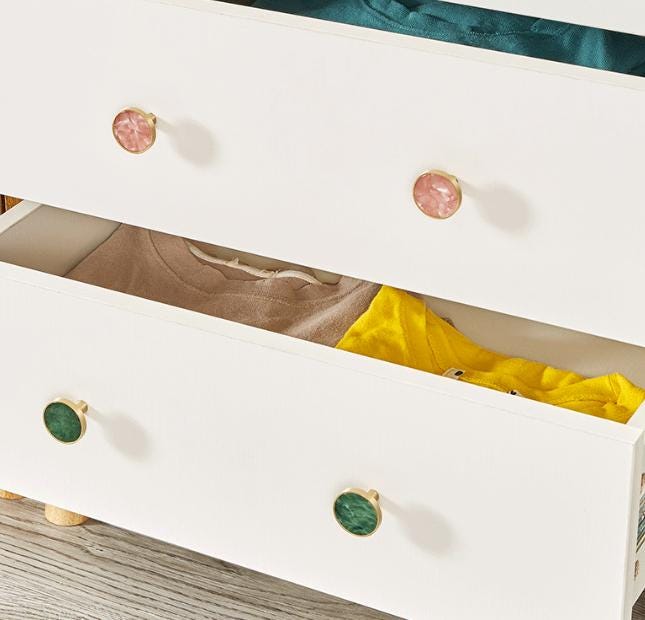 Luxury Modern Resin Cabinet Solid Brass Knobs Marble Terrazzo Glitter Inlays Gold Round Pulls Drawers Furniture Doors