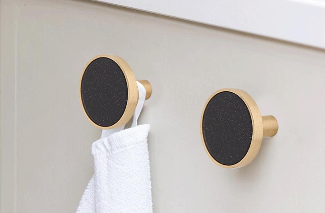 Luxury Modern Resin Cabinet Solid Brass Knobs Marble Terrazzo Glitter Inlays Gold Round Pulls Drawers Furniture Doors