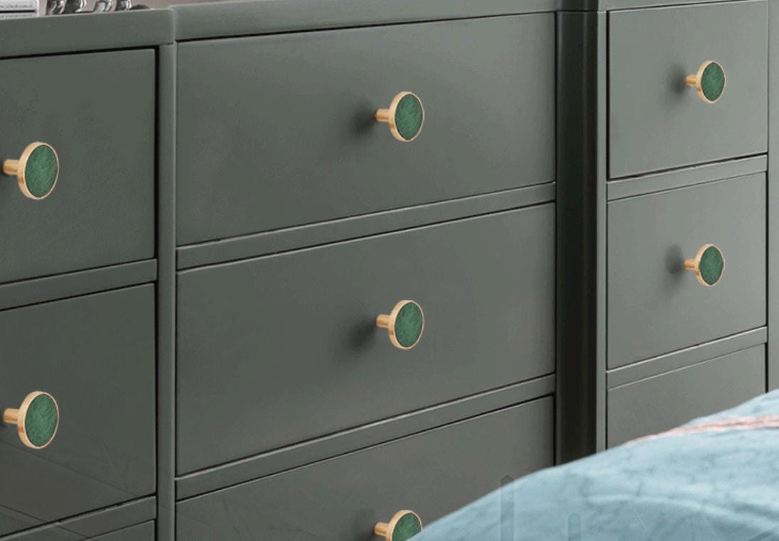 Luxury Modern Resin Cabinet Solid Brass Knobs Marble Terrazzo Glitter Inlays Gold Round Pulls Drawers Furniture Doors