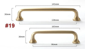Solid Brass Geometric Cabinet Pulls & Knobs - Matte Gold Finish - #7 / 1pc