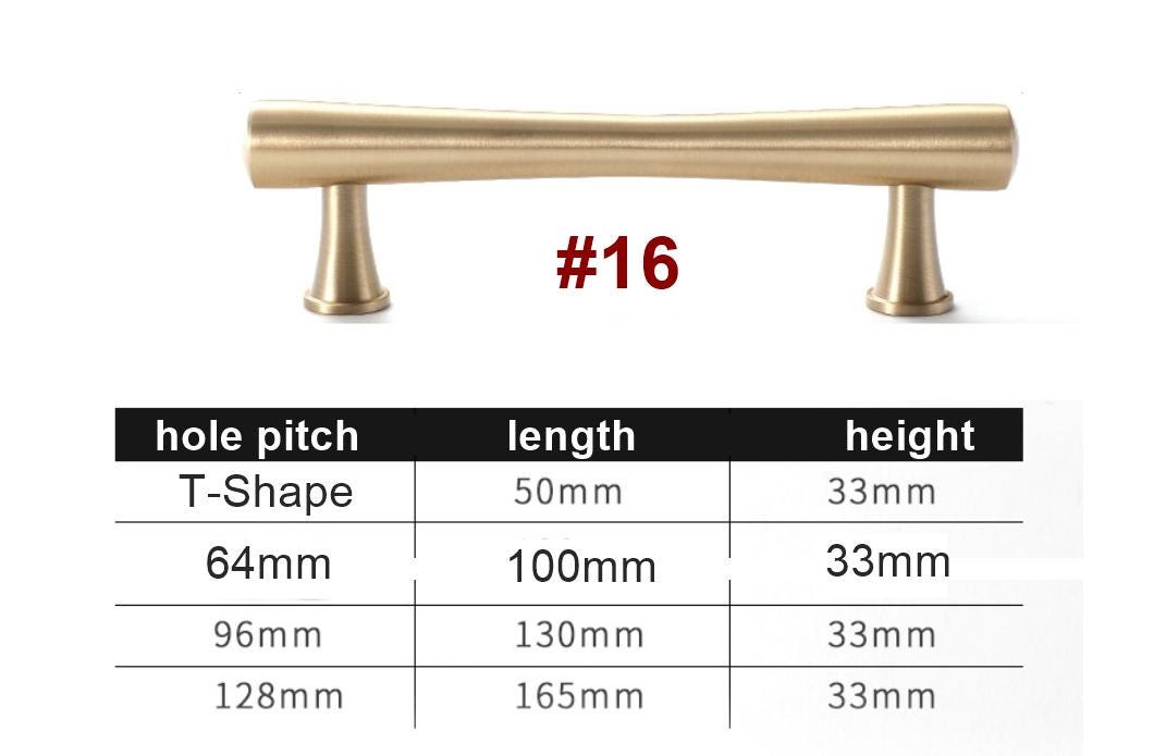 Solid Brass Geometric Cabinet Pulls & Knobs - Matte Gold Finish - #4 / 1pc
