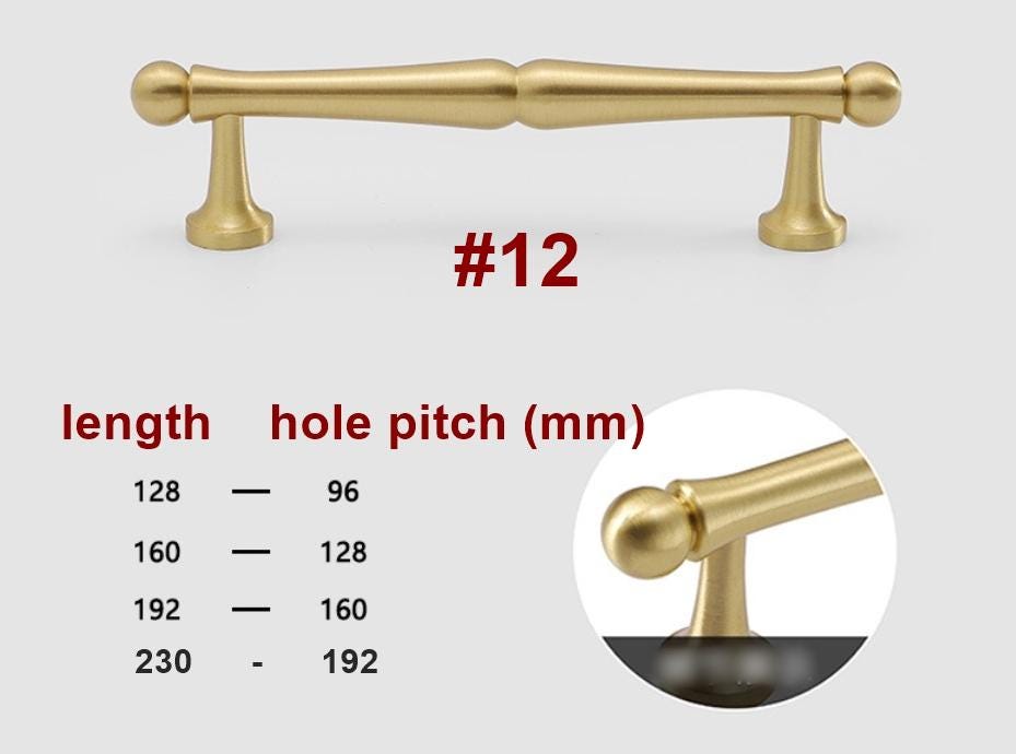 Brushed Solid Brass Handles Knobs Cupboard Kitchen Cup Drawer Bin Pulls Cabinet Door Furniture Decor Hardware Wholesale Bulk