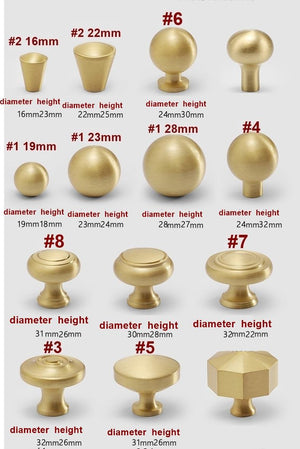 Solid Brass Cabinet Cup Pulls - Furniture for Cabinets & Drawers - #1 - 23mm / 1pc