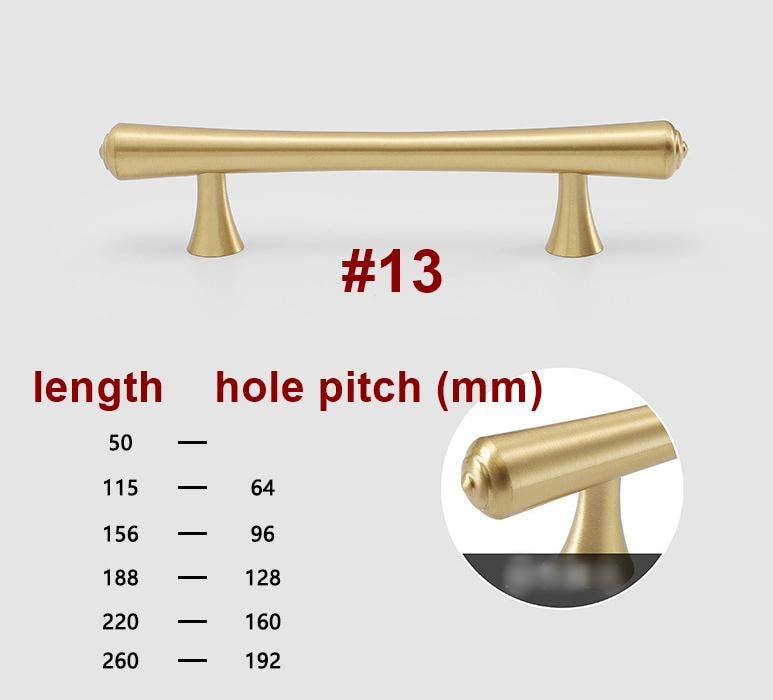 Brushed Solid Brass Handles Knobs Cupboard Kitchen Cup Drawer Bin Pulls Cabinet Door Furniture Decor Hardware Wholesale Bulk