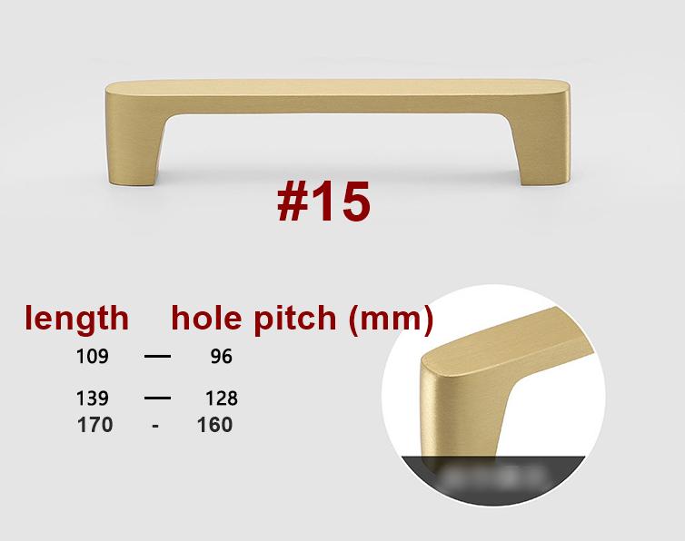Brushed Solid Brass Handles Knobs Cupboard Kitchen Cup Drawer Bin Pulls Cabinet Door Furniture Decor Hardware Wholesale Bulk
