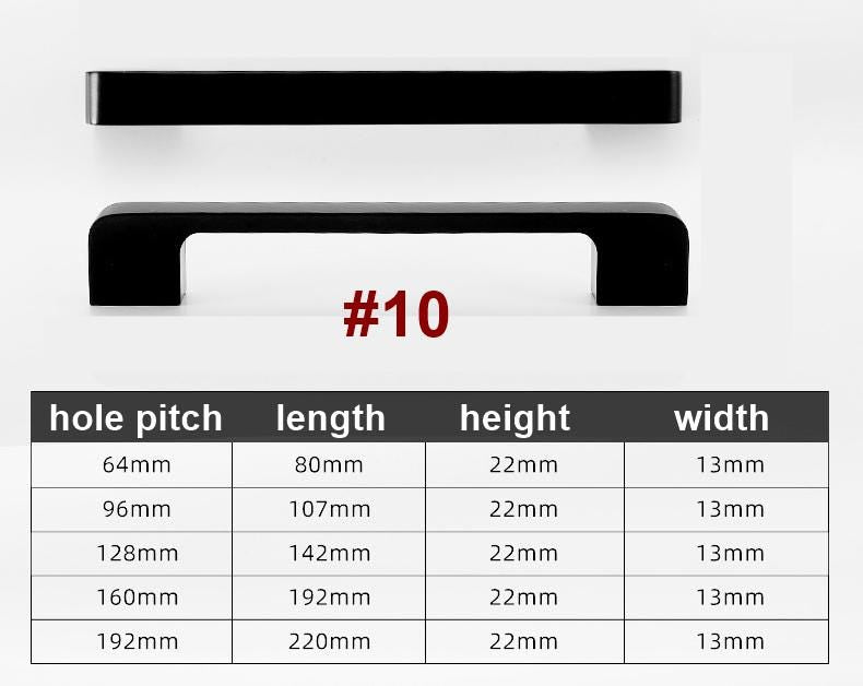 Modern Matte Black Cabinet Handles Knobs Set Minimalist Solid Brass Drawer Pulls for Kitchen Bedroom Wardrobe Furniture Renovation Projects