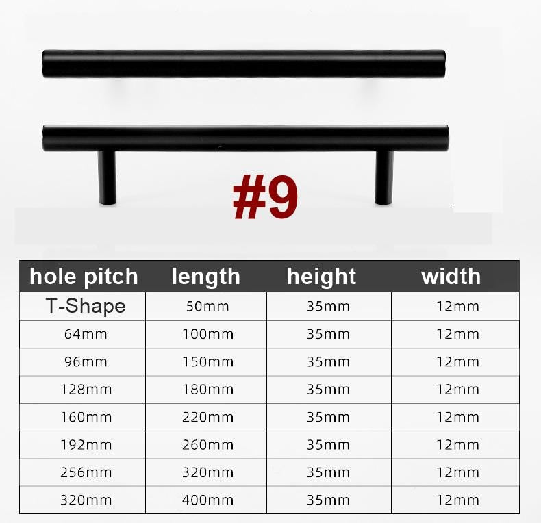 Modern Matte Black Cabinet Handles Knobs Set Minimalist Solid Brass Drawer Pulls for Kitchen Bedroom Wardrobe Furniture Renovation Projects