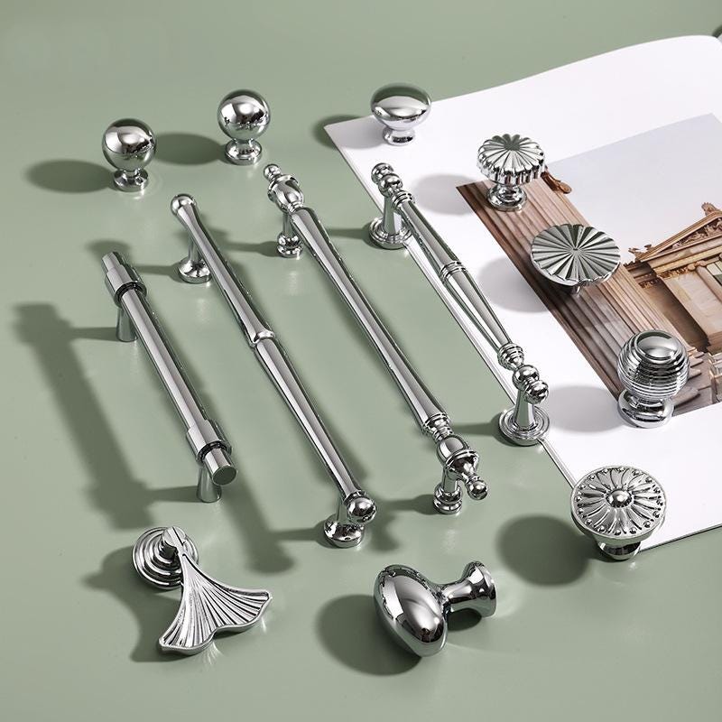 Stainless Steel Color Drawer Pulls Handles Knobs Solid Brass Kitchen Cabinet Door Furniture Decor Hardware Wholesale Bulk