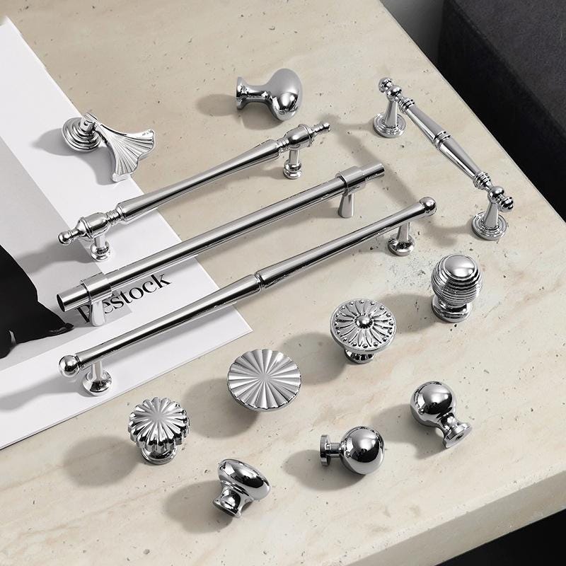 Stainless Steel Color Drawer Pulls Handles Knobs Solid Brass Kitchen Cabinet Door Furniture Decor Hardware Wholesale Bulk