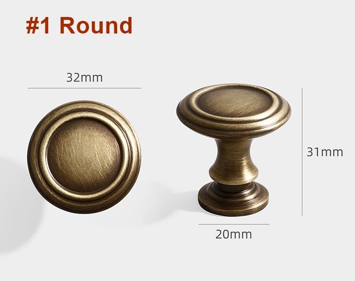 Aged Brass Drawer Pull Knob Handle Antique Bronze Hardware For Unique Handmade Furniture Vintage Home Kitchen Bathroom Cabinet Dresser Decor