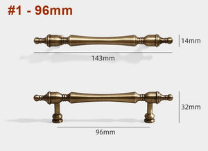 Solid Brass Round Cabinet Pulls & Knobs - Antique Bronze Finish - #1 - 128mm / 1pc