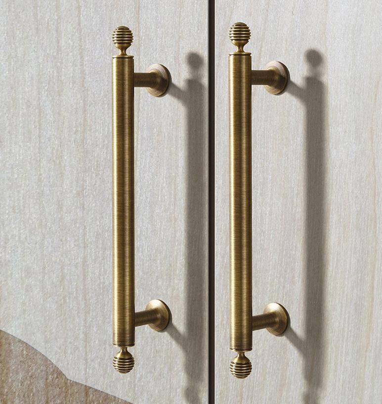 Solid Brass Round Cabinet Pulls & Knobs - Antique Bronze Finish - #1 - 160mm / 1pc