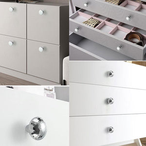 Solid Brass Geometric Cabinet Pulls & Knobs - Chrome Finish Hardware - #3 / 1pc