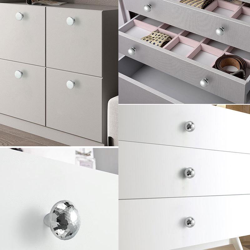Solid Brass Geometric Cabinet Pulls & Knobs - Chrome Finish Hardware - #3 / 1pc
