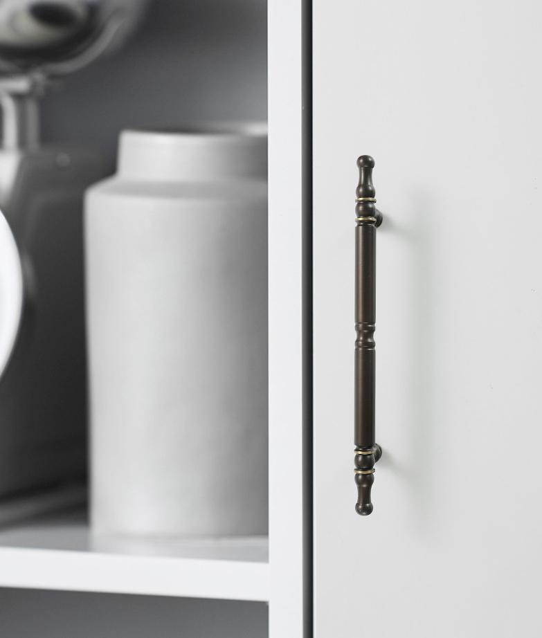 Solid Brass Vintage Cabinet Pulls & Knobs - Black Finish Hardware - #3 - 96mm Brass / 1pc