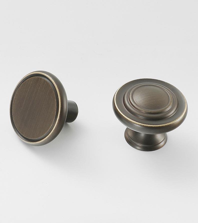 Solid Brass Vintage Cabinet Pulls & Knobs - Black Finish Hardware - #3 - 64mm Brass / 1pc
