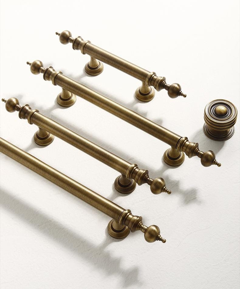 Aged Brass Drawer Pull Knob Handle Antique Bronze Hardware For Unique Handmade Furniture Vintage Home Kitchen Bathroom Cabinet Dresser Decor