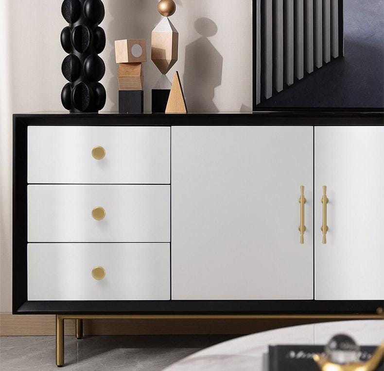 Modern Classic Solid Brass Cabinet Handles Knobs Set Bronze Black Gold Drawer Pulls Kitchen Wardrobe Dresser