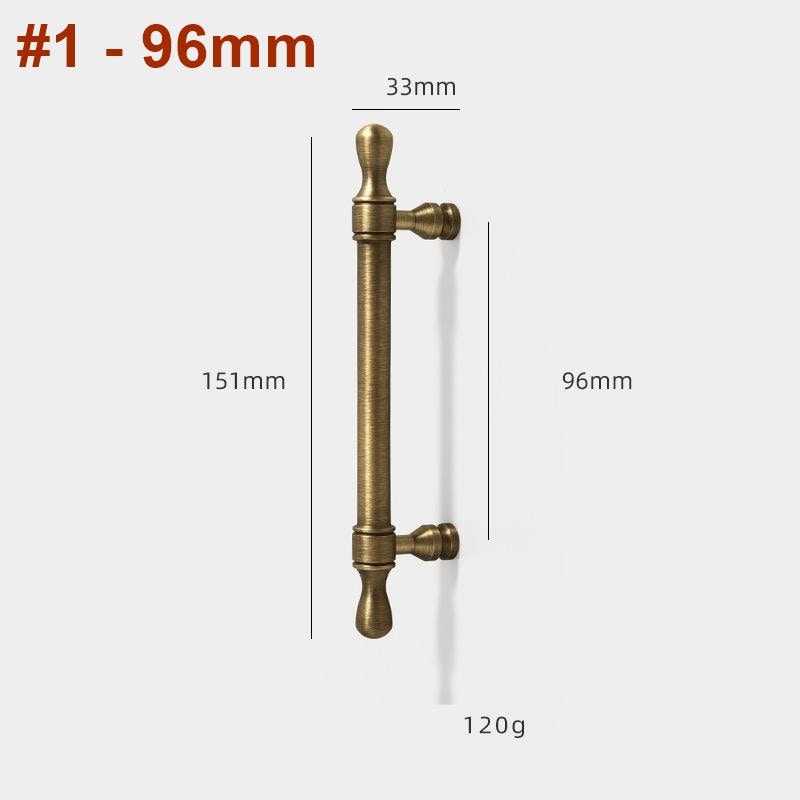 Solid Brass Round Cabinet Pulls & Knobs - Antique Bronze Finish - #1 - 128mm / 1pc