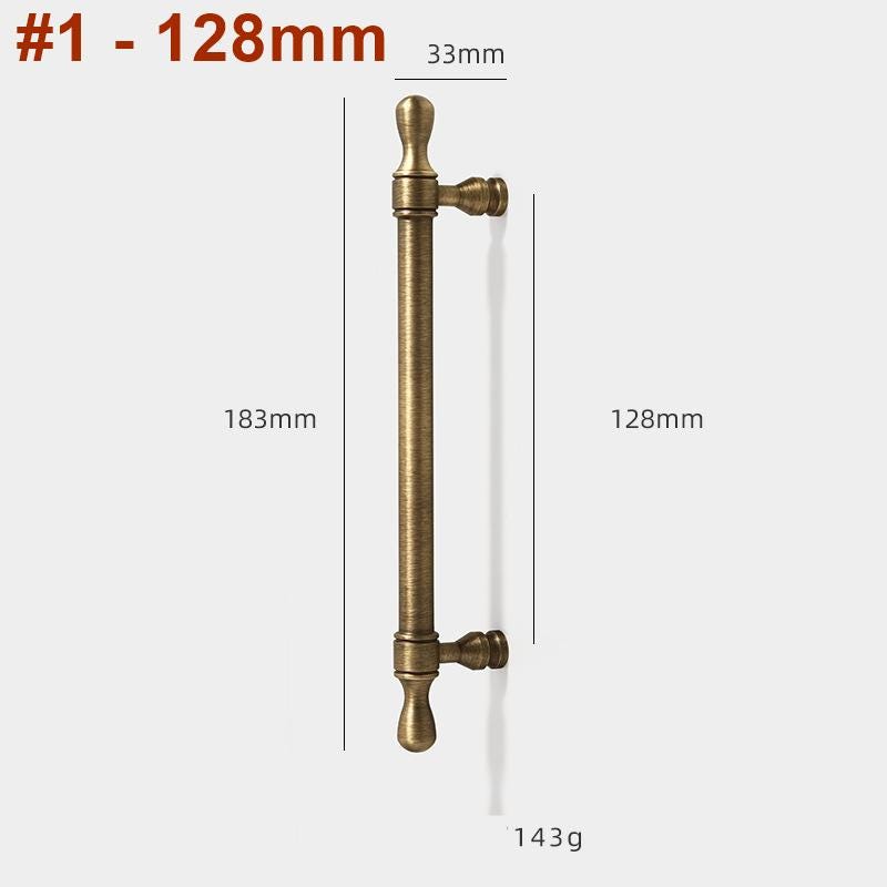 Solid Brass Round Cabinet Pulls & Knobs - Antique Bronze Finish - #1 - 160mm / 1pc