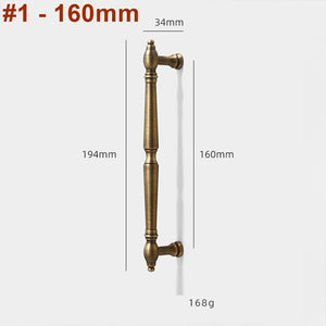 Solid Brass Round Cabinet Pulls & Knobs - Antique Bronze Finish - #1 - 192mm / 1pc