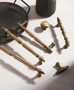 Solid Brass Round Cabinet Pulls & Knobs - Antique Bronze Finish - #1 Round / 1pc